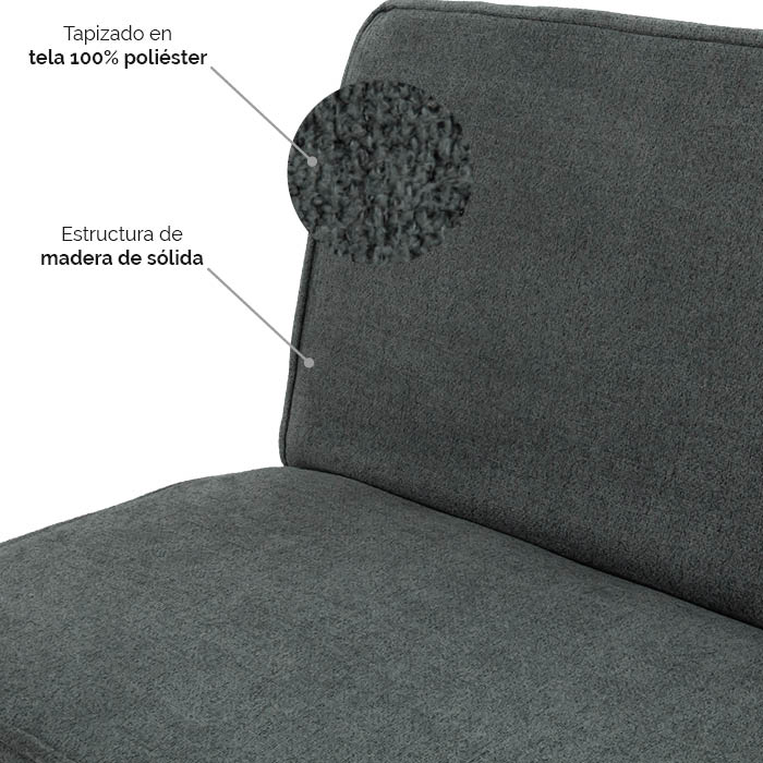 Futon Tela Gris Oxford Wasik | Sofá Cama y Futones | salas